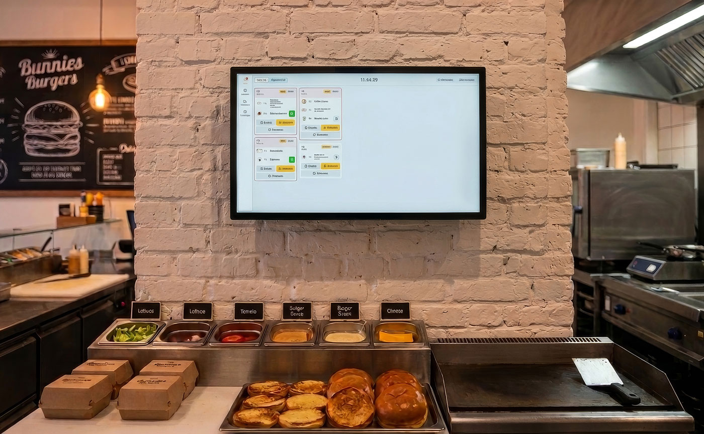 Küchendisplay in Betrieb